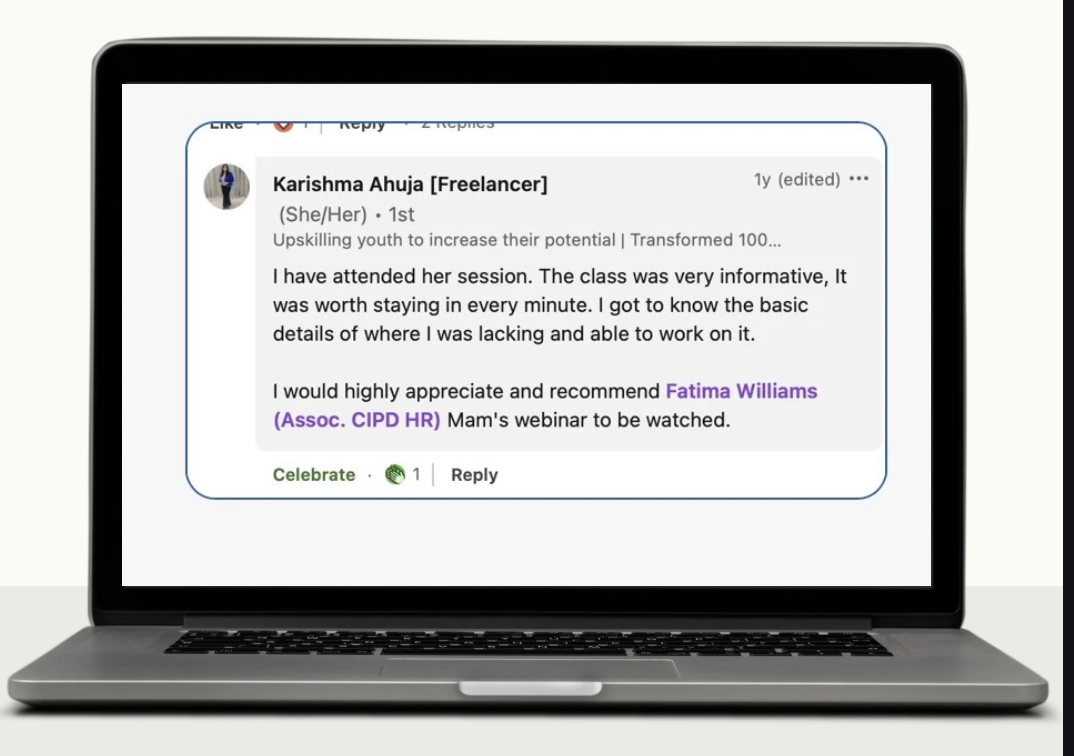Student testimonial