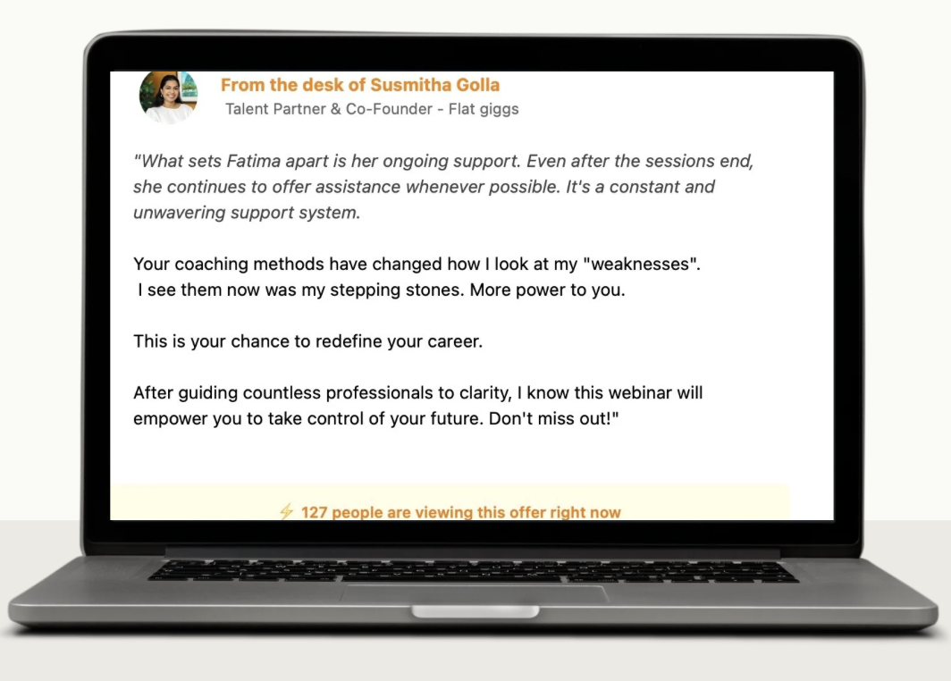 Student testimonial